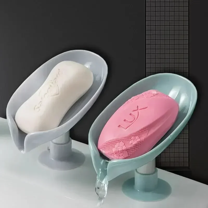 Soap Dish Draining - Afvoerbaar zeepbakje bladsvormig zeepdoosje zuignapbakje droogrek