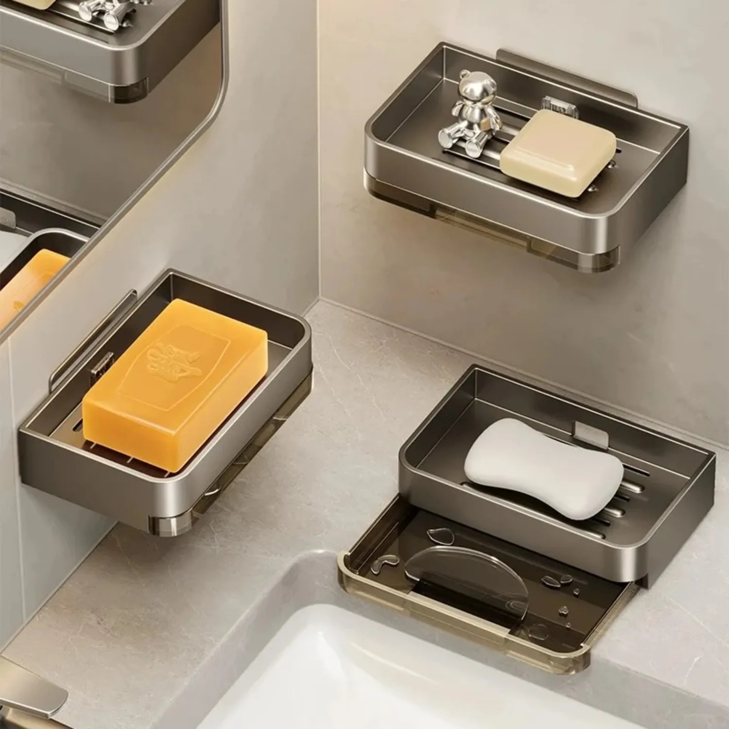 Oxide Pigment Soap - Metalen ijzeren zeephouder zonder boren Badkamerzeepbakje