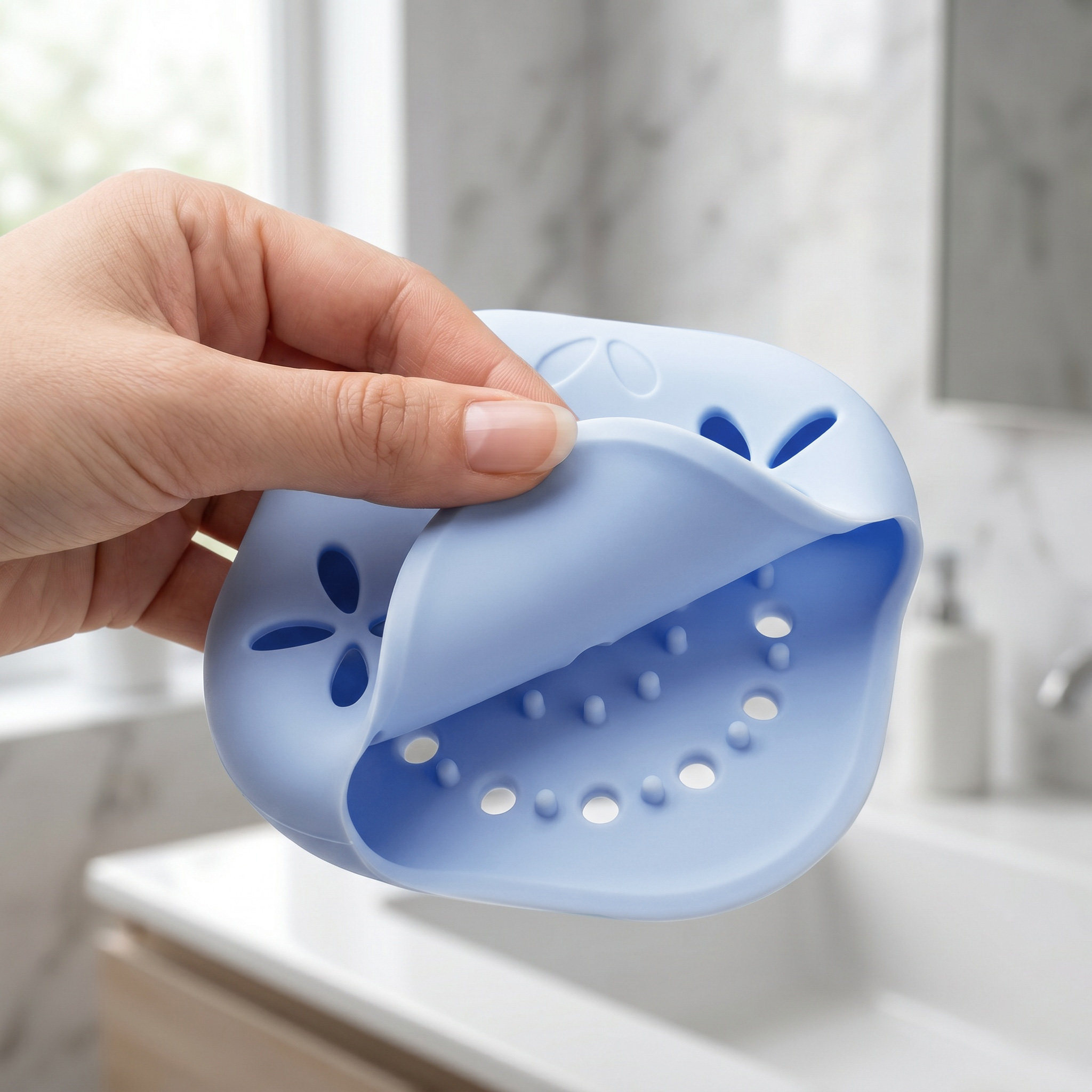 Soap Dish Draining - Siliconenbakje Badkamer Ronde Antislip Zeepbakje Kleine