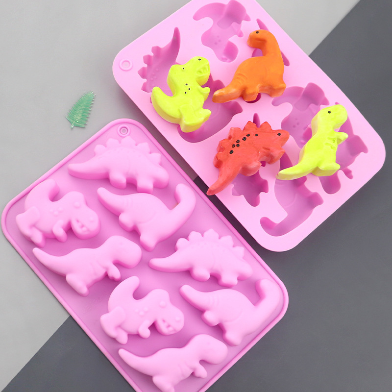 Soap Making Dish - Blues Groothandel 8 Dinosaurussen Cartoon Siliconen