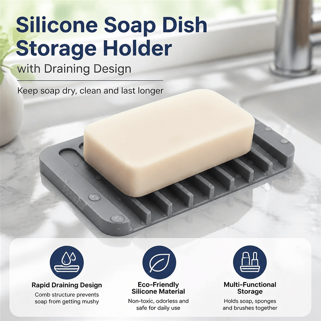 Siliconen zeepbakje met afwate - Soap Dish Draining recensie en prijs
